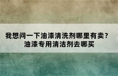 我想问一下油漆清洗剂哪里有卖？ 油漆专用清洁剂去哪买